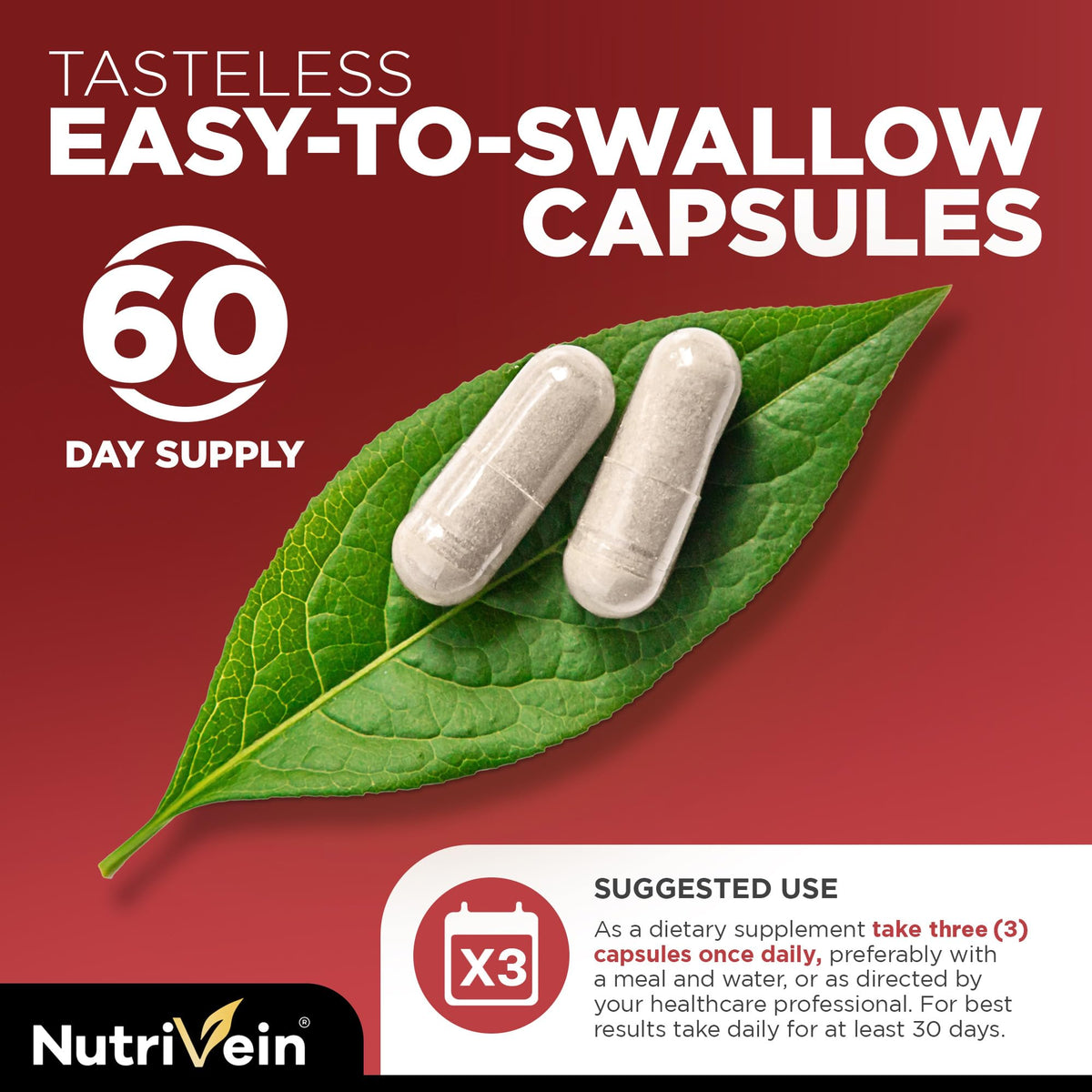 Nutrivein Korean Red Panax Ginseng 1600 mg - 120 Capsules - image 3