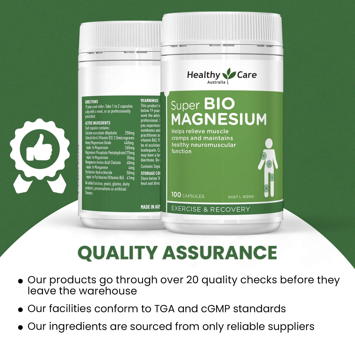 Healthy Care Super Bio Magnesium - 100 Capsules - image 7