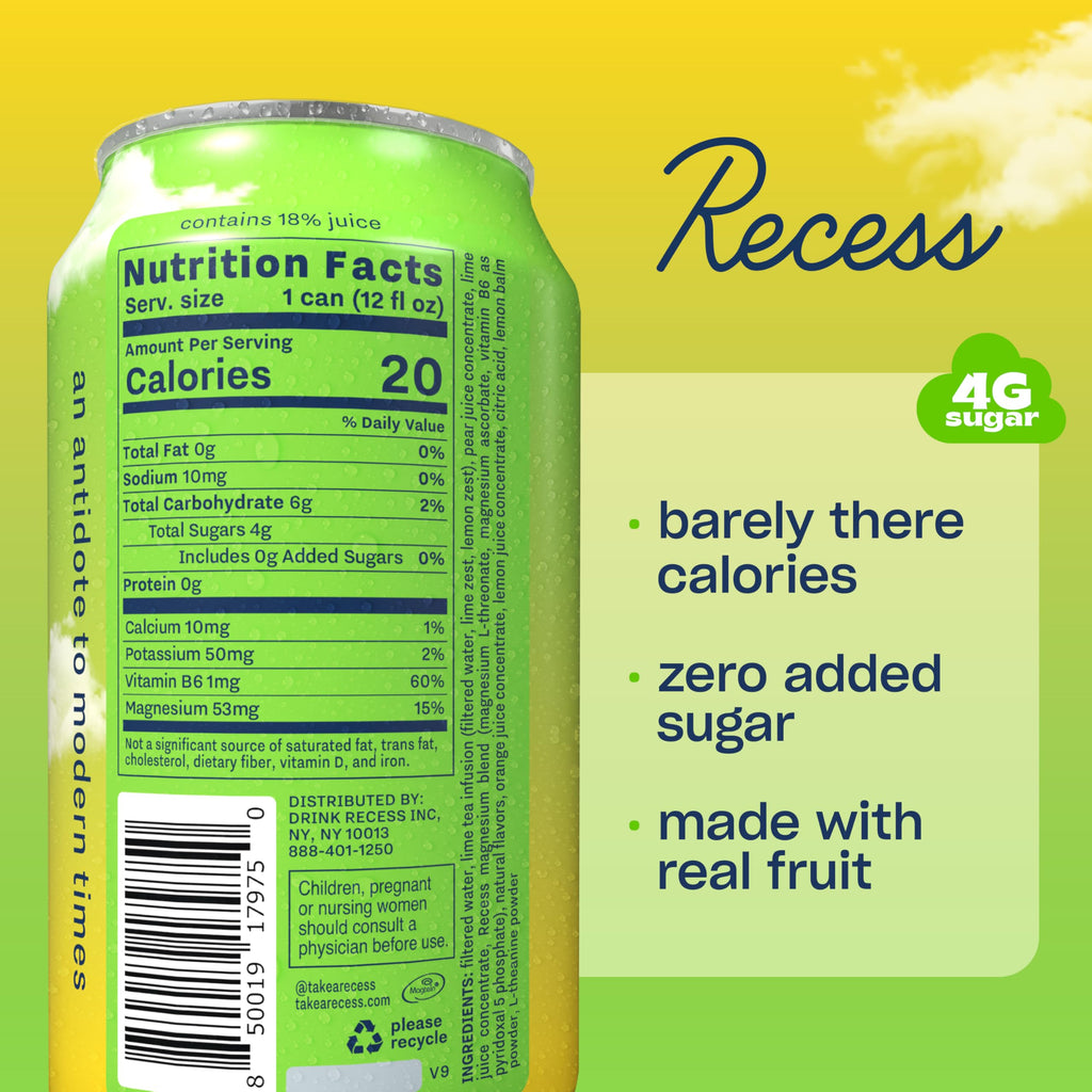 Recess Mood Calm Drink Lime Citrus - 12 Pack - image 2