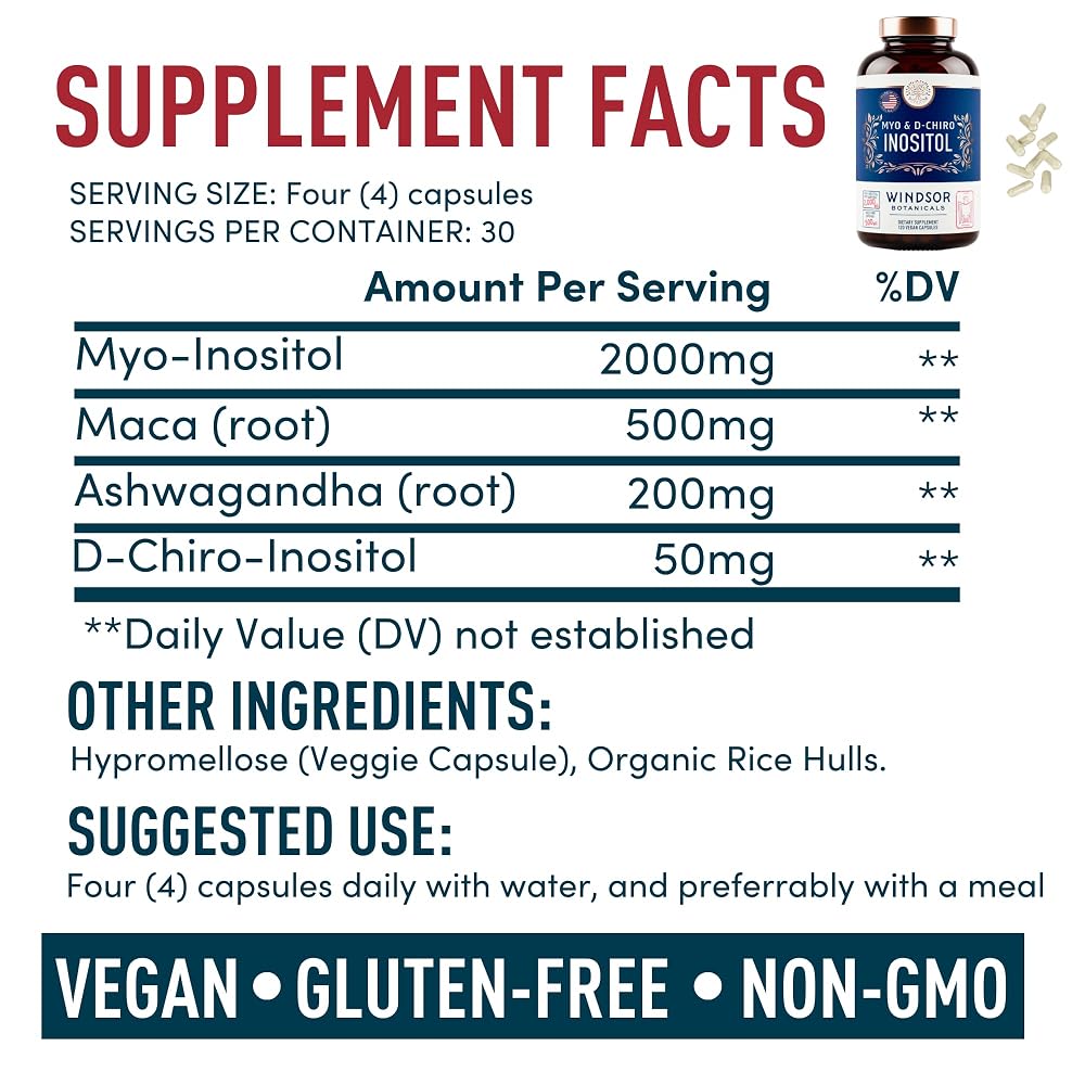 Windsor Botanicals Myo-Inositol & D-Chiro Inositol 40:1 Ratio - image 5