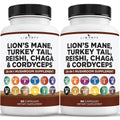 Liberty Lifestyle Lions Mane Mushroom Supplement with Turkey Tail