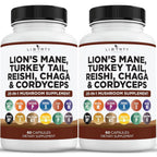 Liberty Lifestyle Lions Mane Mushroom Supplement with Turkey Tail