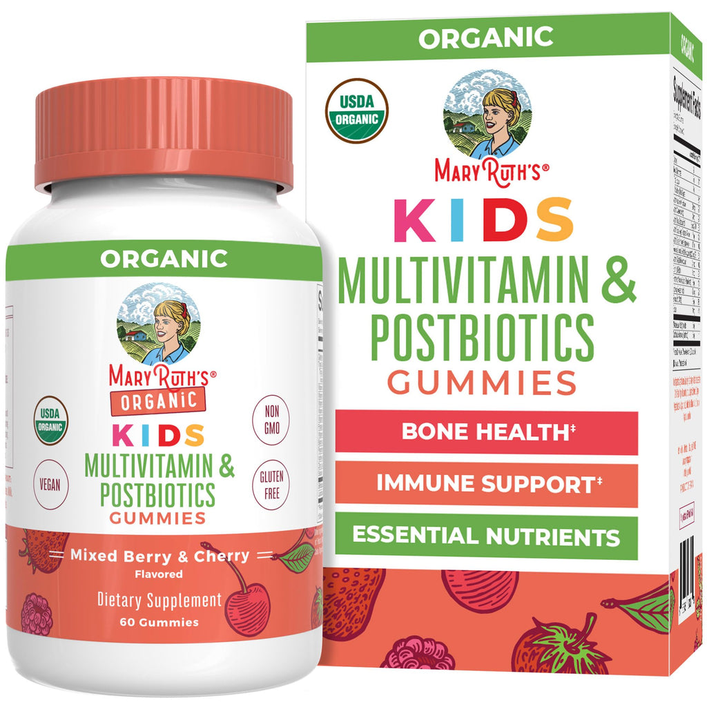 MaryRuth's Organic Kids Multivitamin + Postbiotics Gummies - 60 Count