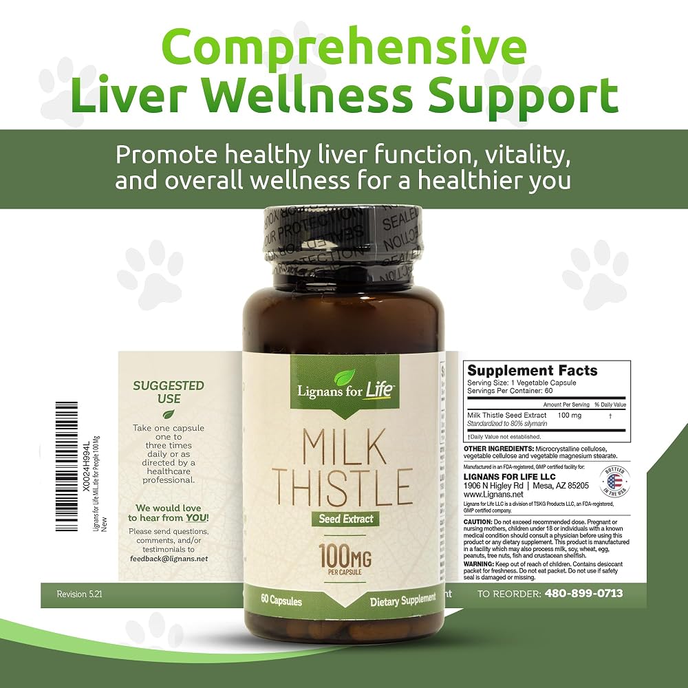 Lignans For Life Milk Thistle Seed Extract Liver Health - 60 Vegetarian Capsules - image 6