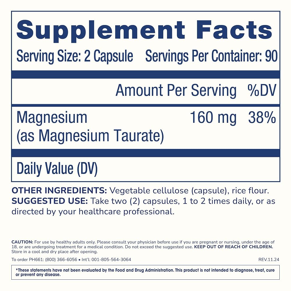 ProHealth Pure Magnesium Taurate, 160mg per Serving
