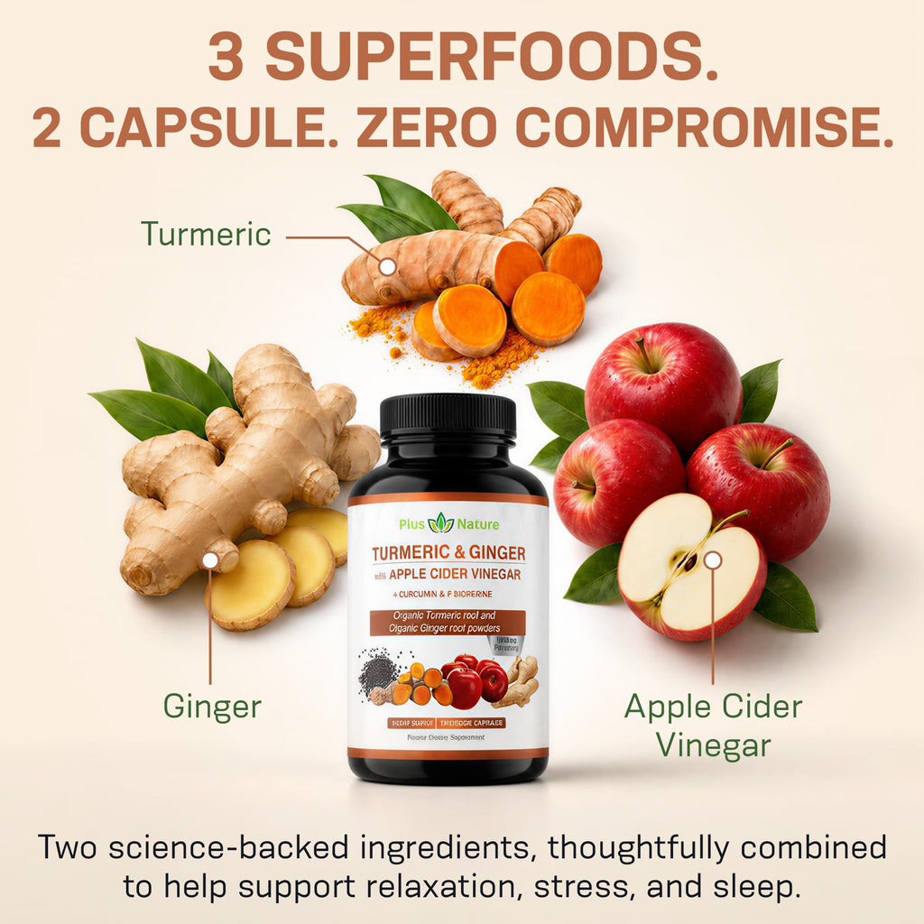 PIUS NATURE Turmeric Ginger Apple Cider Vinegar - 120 Capsules - image 2