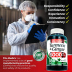 FITO MEDIC'S Turmeric and Ginger Supplement - 180 Capsules - image 9