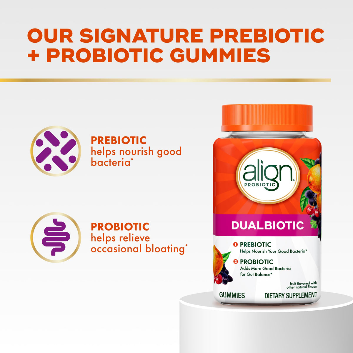 Align DualBiotic Prebiotic and Probiotic Gummies - 90 Gummies - image 2