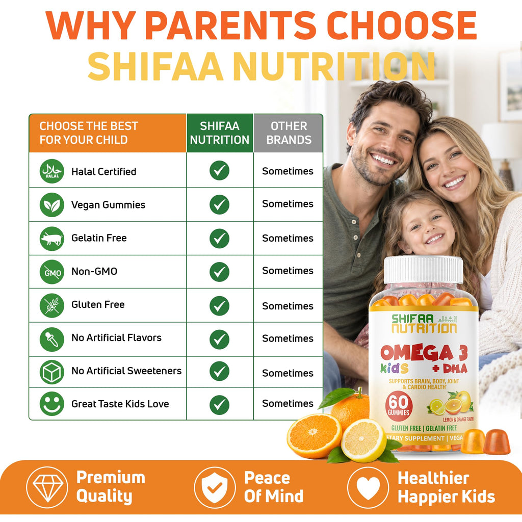 SHIFAA NUTRITION Omega 3 DHA Gummies for Kids - 60 Gummies - image 7