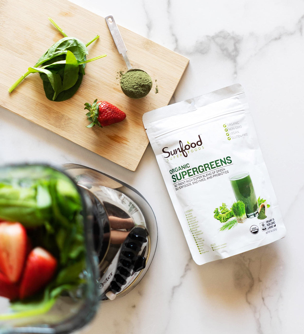 Sunfood Superfoods Organic Supergreens Blend Powder - 8 oz - image 5