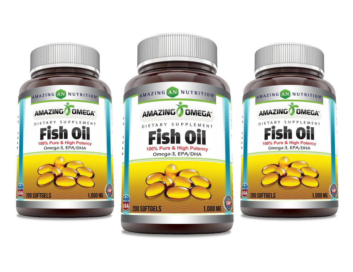 Amazing Omega Fish Oil 1000 mg Softgels Supplement