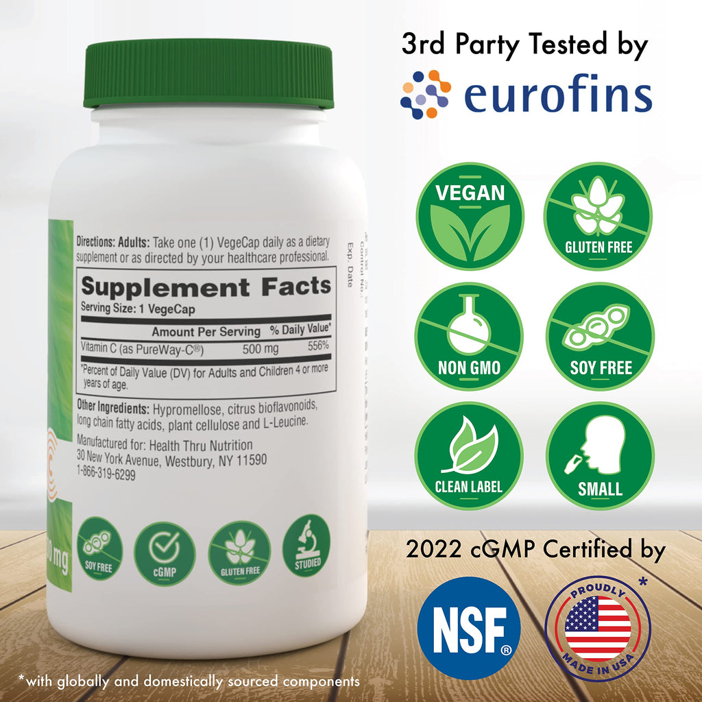 Health Thru Nutrition Vitamin C 500mg PureWay-C - 360 Capsules - image 2