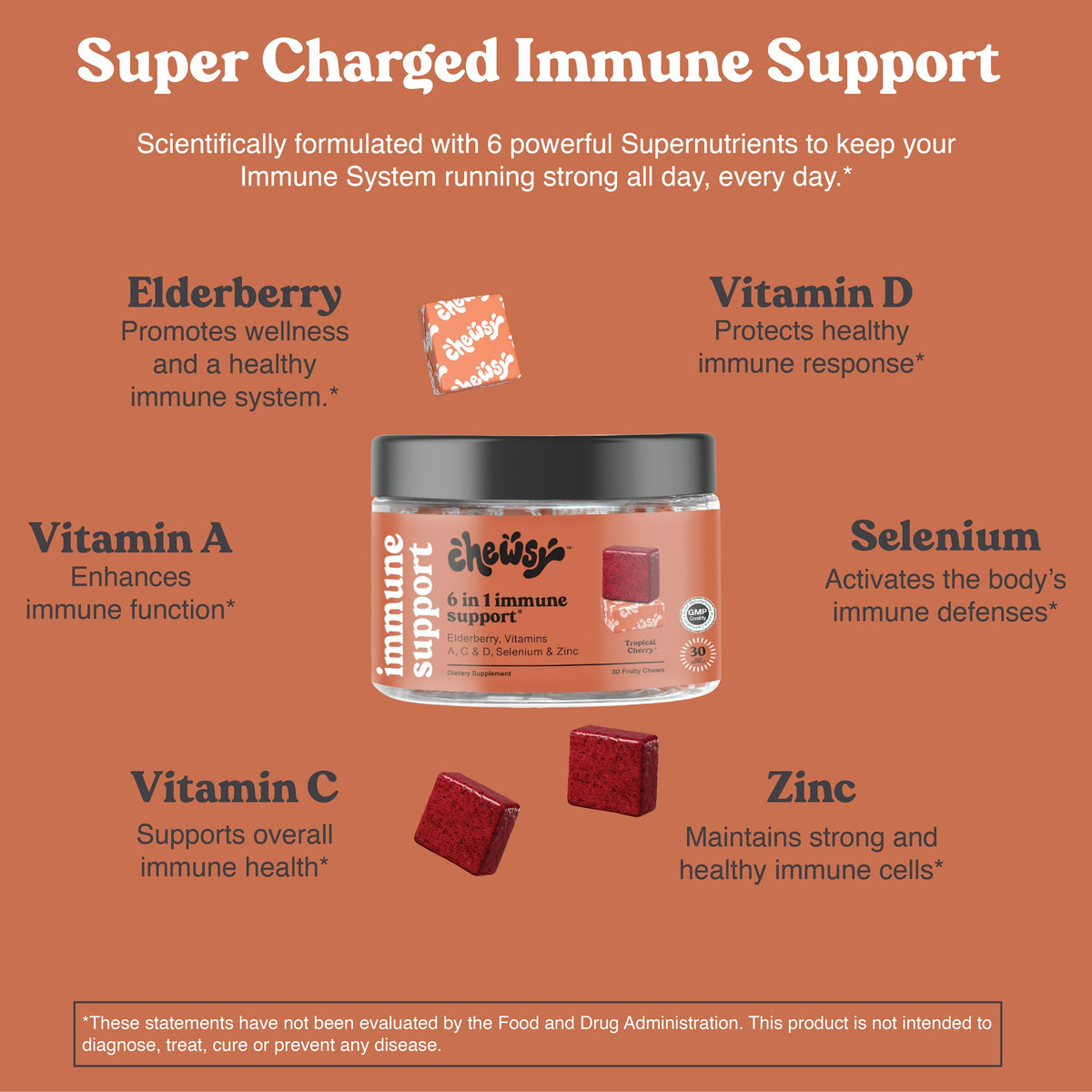 Chewsy 6-in-1 Immune Support Fruity Chews - 30 Count - image 3