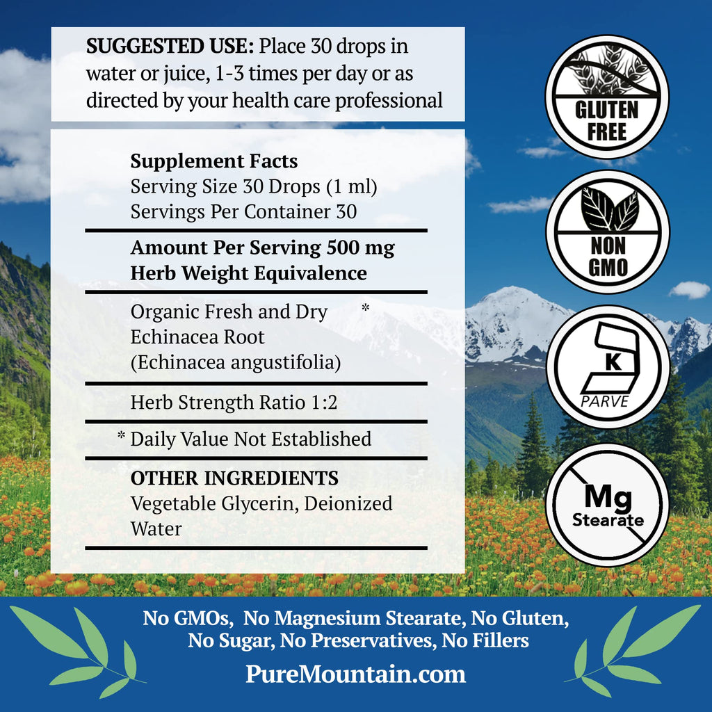 Pure Mountain Botanicals Echinacea Drops Immune Support - 1 oz - image 2