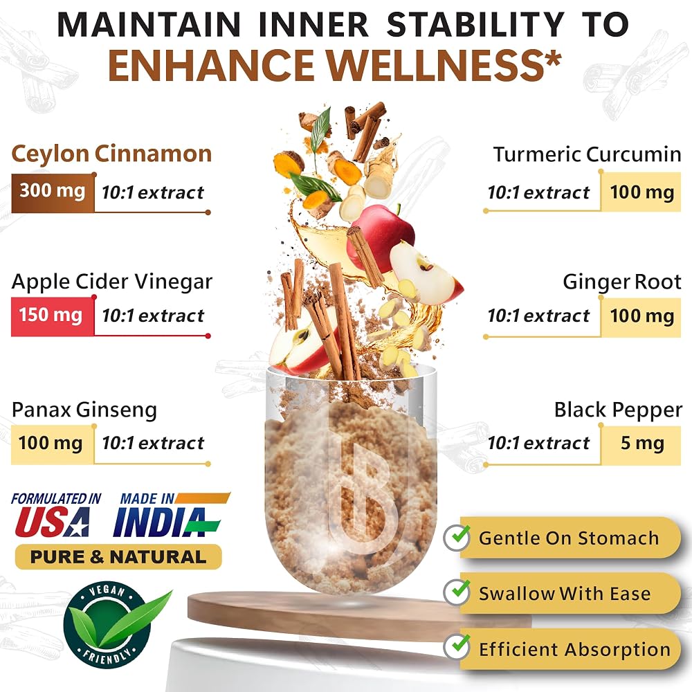 Herbpy Ceylon Cinnamon 6in1 with Apple Cider Vinegar - 100 Capsules - image 2