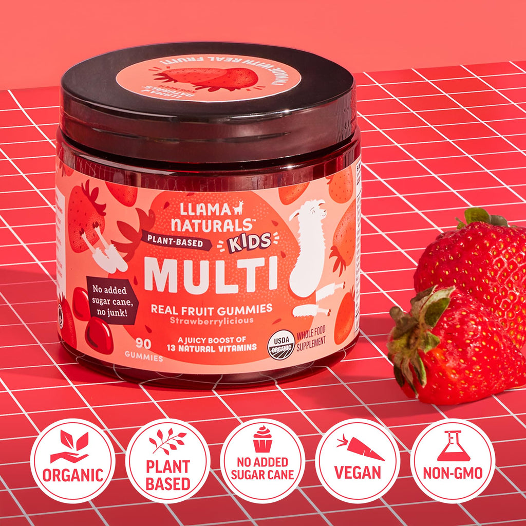 Llama Naturals Kids Multivitamin Gummies Strawberry - 90 Count - image 4