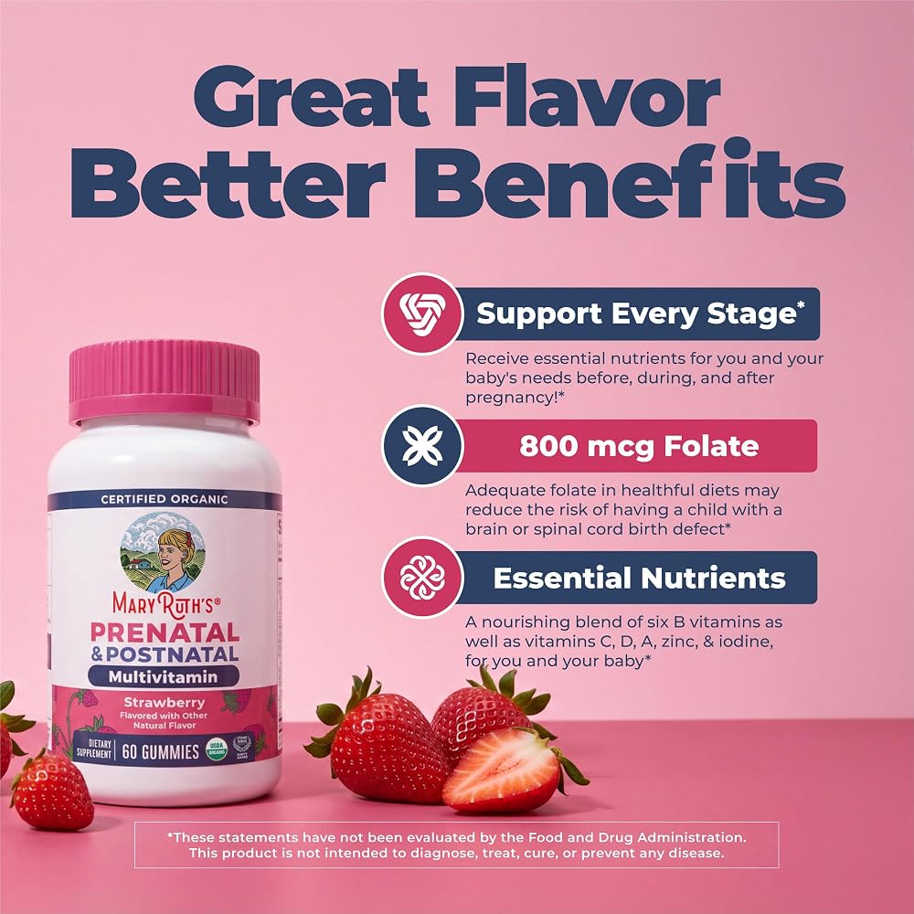 MaryRuth's Organic Prenatal & Postnatal Multivitamin Gummies - 60 Count - image 4