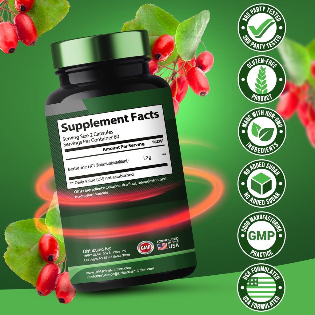 DR. MARTIN'S NUTRITION Berberine 1200mg - 120 Capsules - image 8