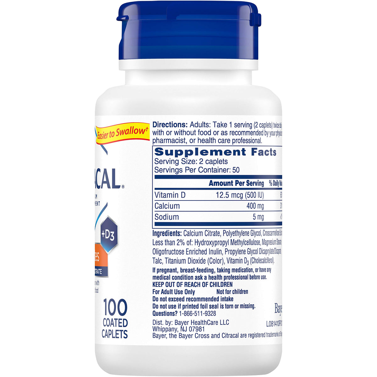Citracal Calcium Citrate Petites with Vitamin D3 - 400 Tablets - image 5