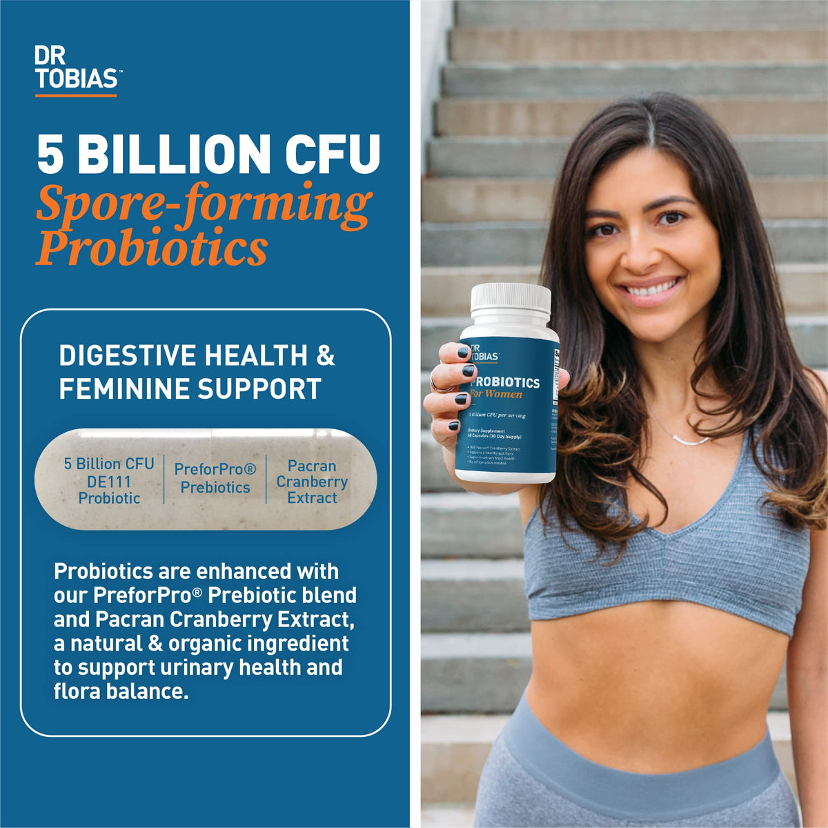 Dr. Tobias Probiotics for Women 5 Billion CFU - 60 Capsules - image 2