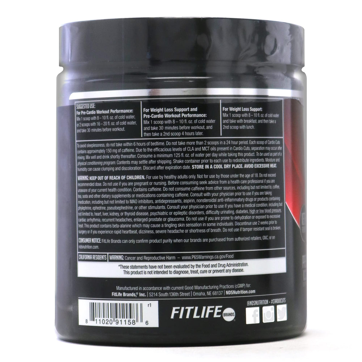 Cardio Cuts NDS Nutrition Pre-Workout Powder Cherry Slush - 8.6 oz - image 2