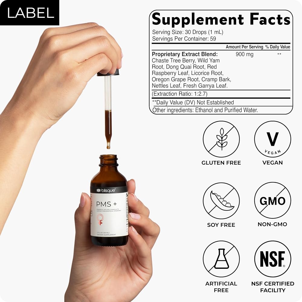 Blisque Natural PMS Support Supplement for Period Cramps - 59 Servings - image 6