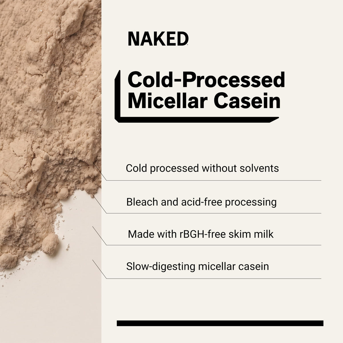 Naked Casein - Micellar Casein Protein Powder - Bulk