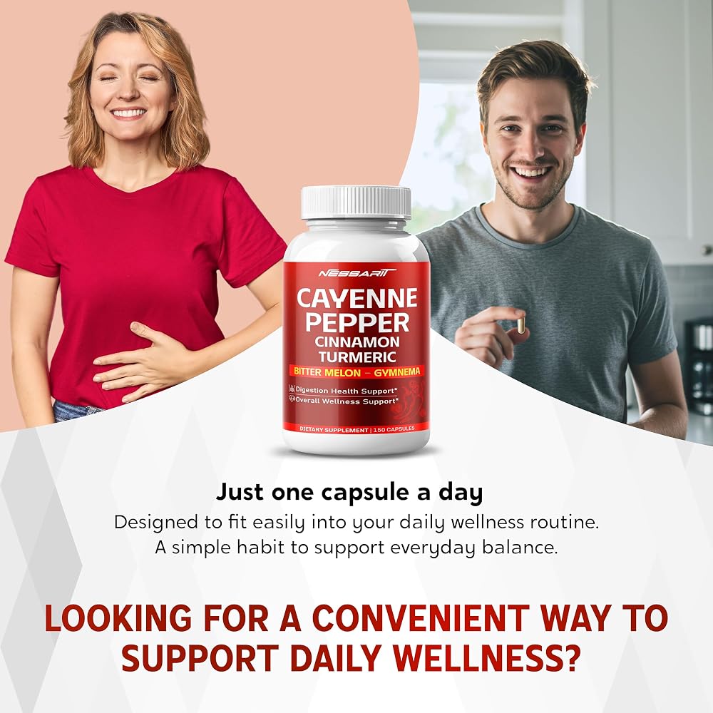 Nessarit Complete 14-in-1 Cayenne Pepper with Ceylon Cinnamon - 150 Capsules - image 2