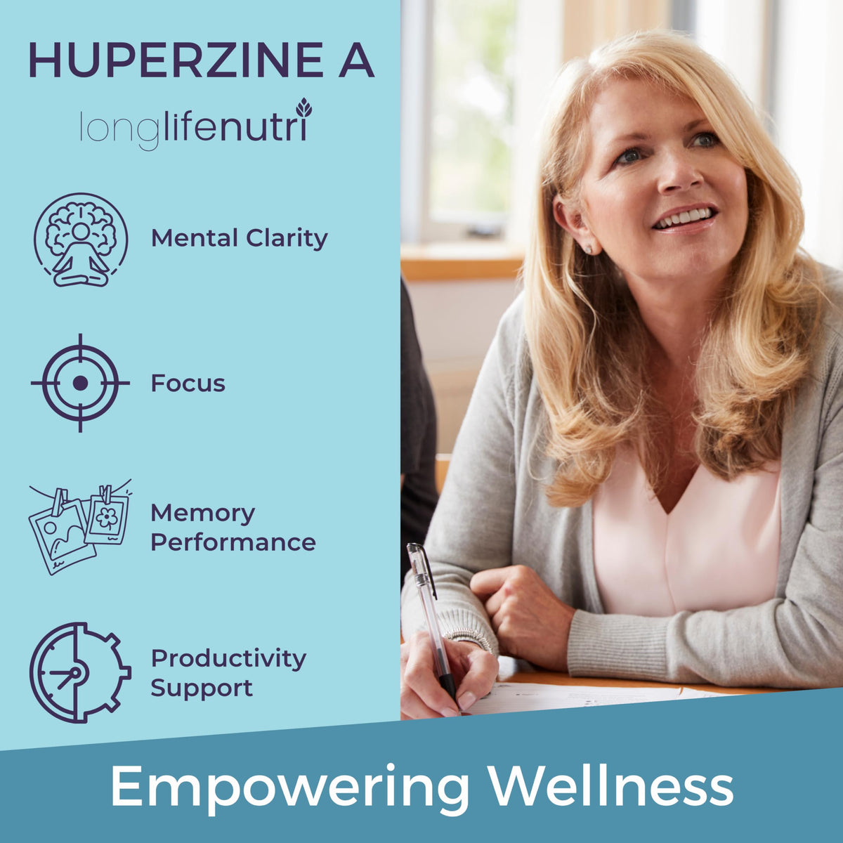 LongLifeNutri Huperzine A 200mcg Brain Nootropic - 180 Vegetarian Capsules - image 4
