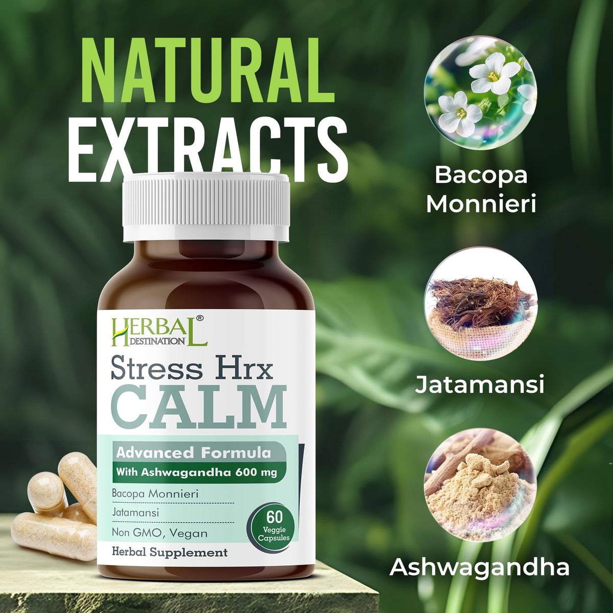 Herbal Destination Stress Hrx Calm Ashwagandha 600mg - 60 Softgels - image 4
