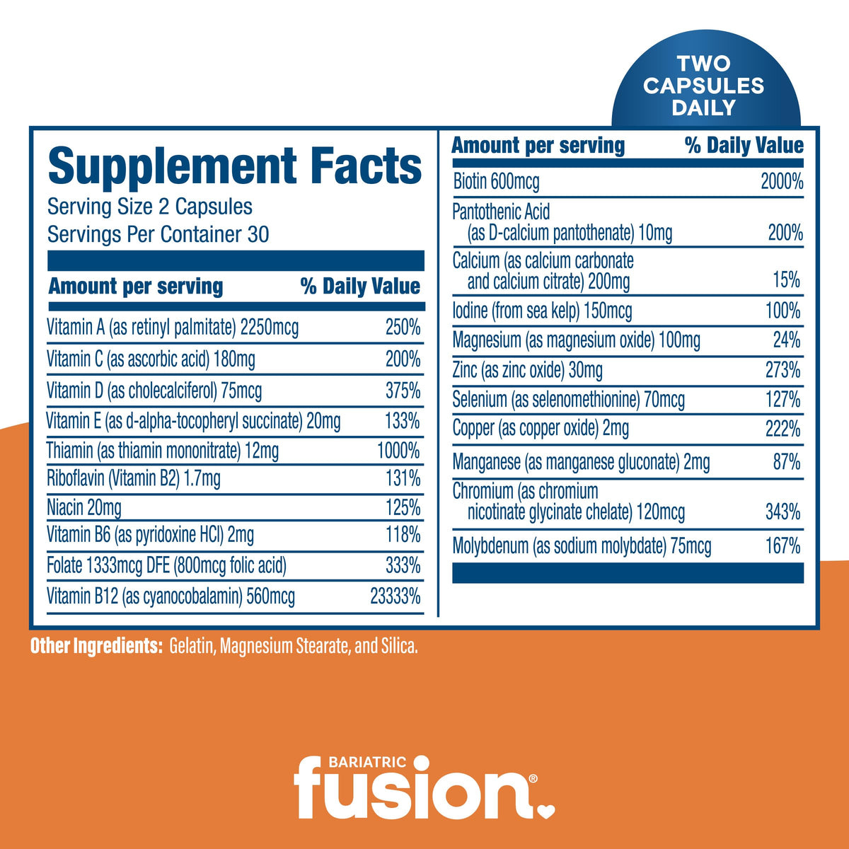 Bariatric Fusion Bariatric Multivitamin Without Iron - 60 Capsules - image 4