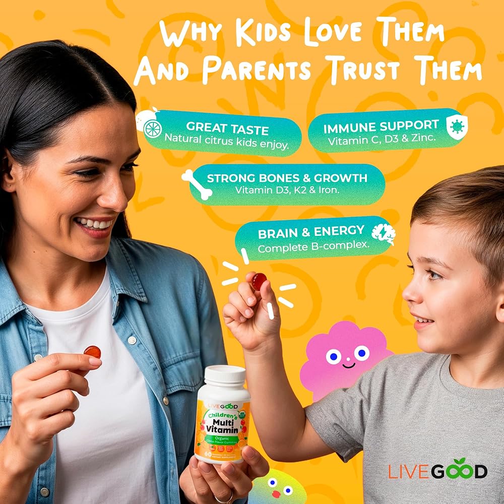 LIVEGOOD Organic Children's Multivitamin Gummies - 60 Count - image 4