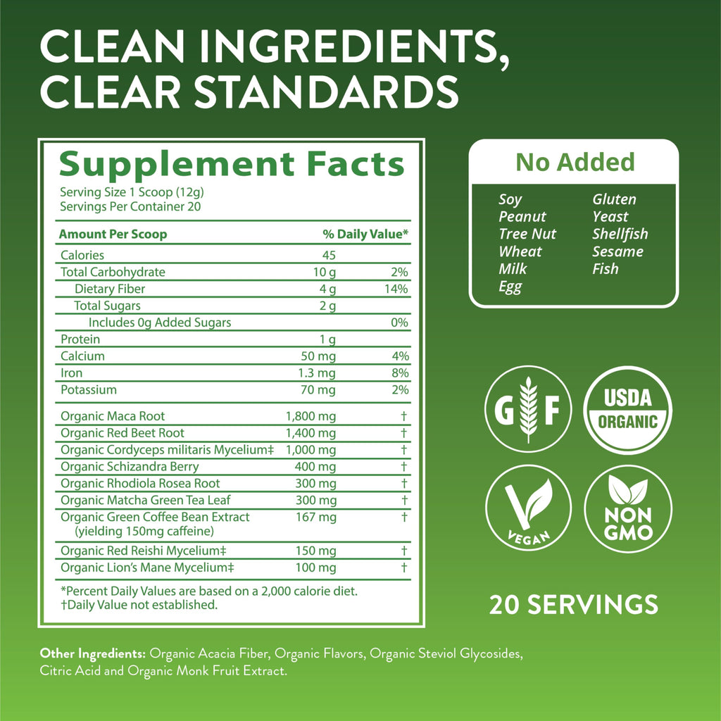 MRM Nutrition Organic Pre-Workout Powder Island Fusion - 20 Servings - image 2