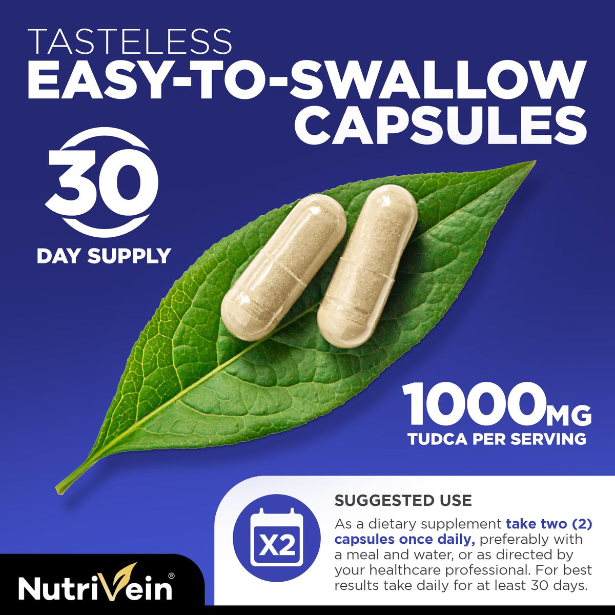 Nutrivein TUDCA+ Liver Support Supplement 1000mg - 60 Capsules - image 5