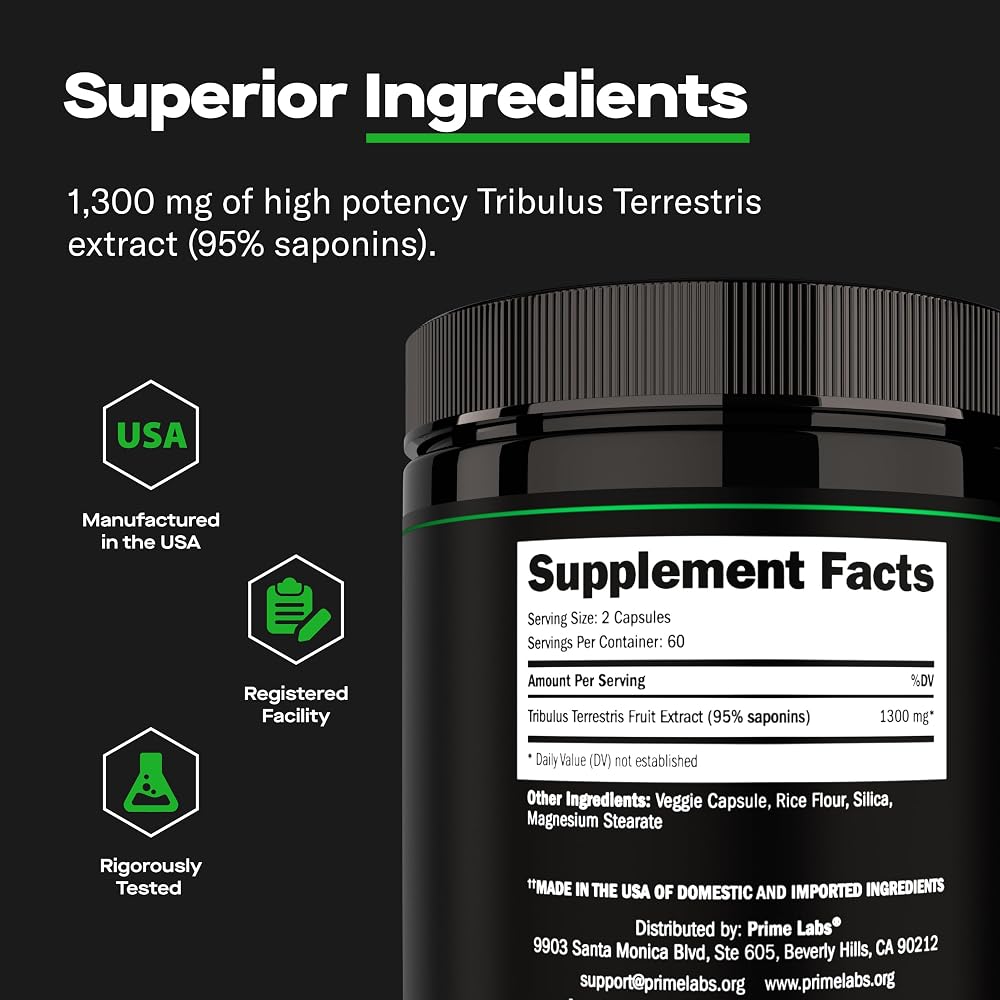 Prime Labs Tribulus Terrestris for Men 1300 mg - 120 Capsules - image 7