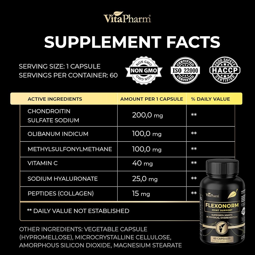 VitaPharm Flexonorm Joint Support Supplement Glucosamine Complex - 60 Capsules - image 8