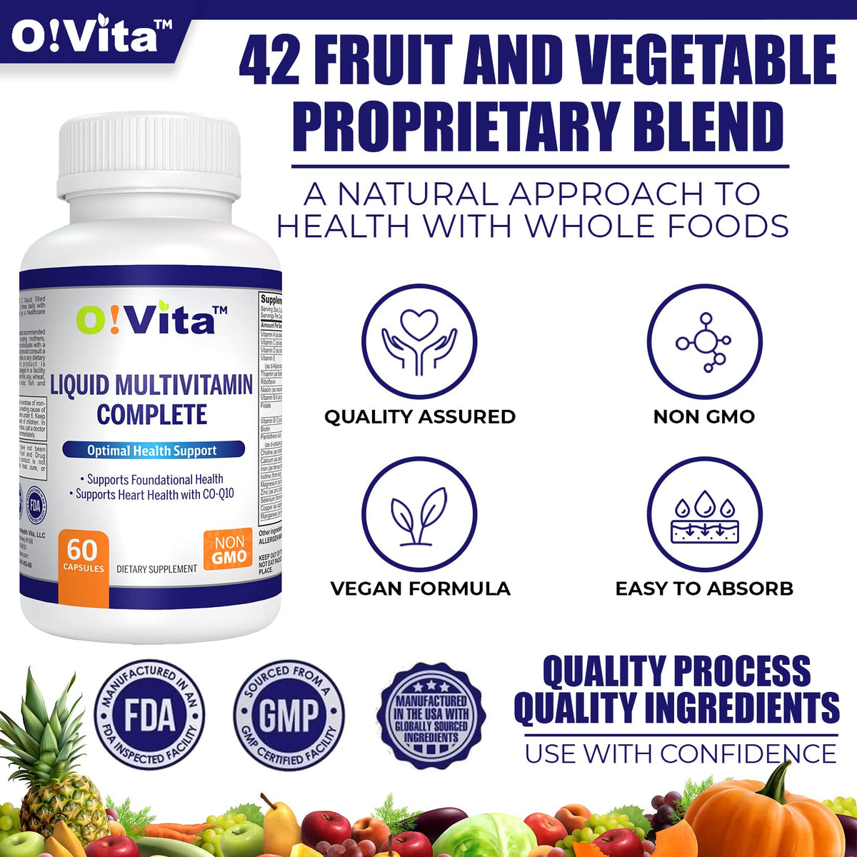 O!VITA Liquid Multivitamin Complete - 60 Vegan Capsules - image 3