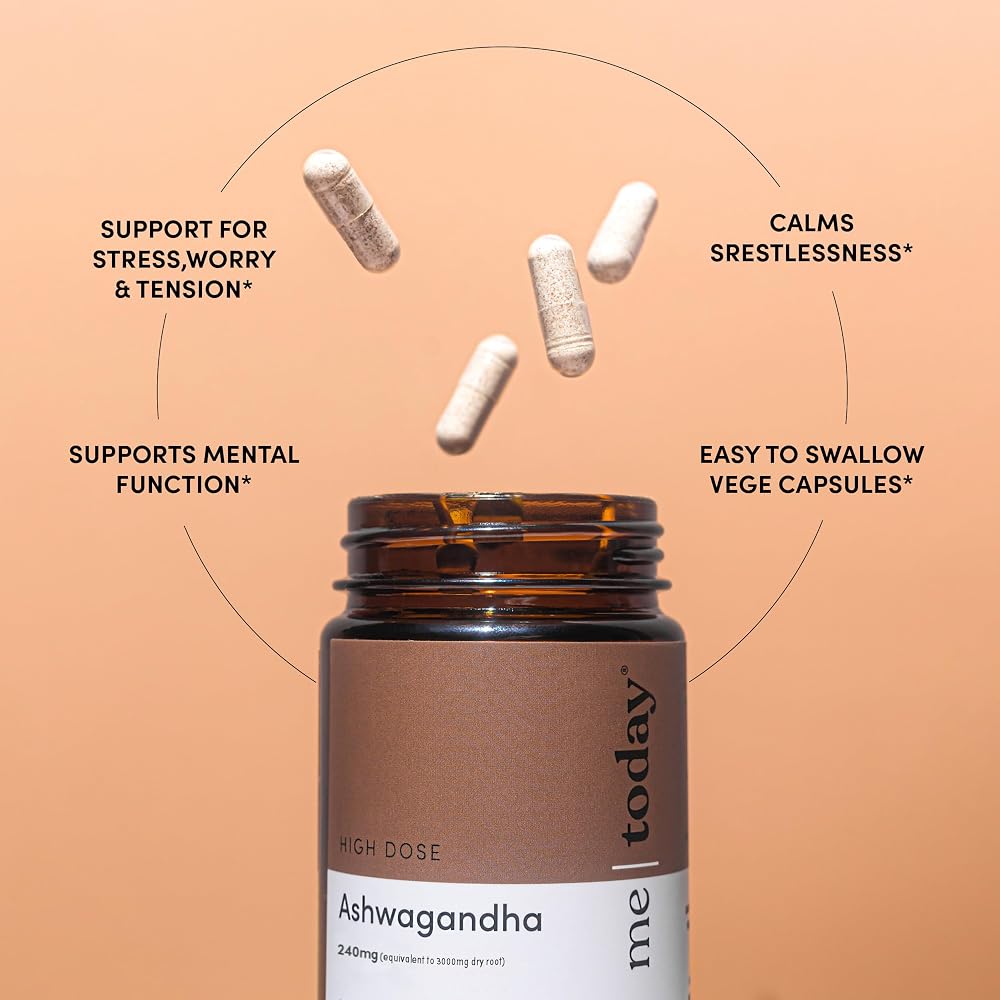 me today Ashwagandha Supplement 3000 mg Stress Relief - 60 Capsules - image 4