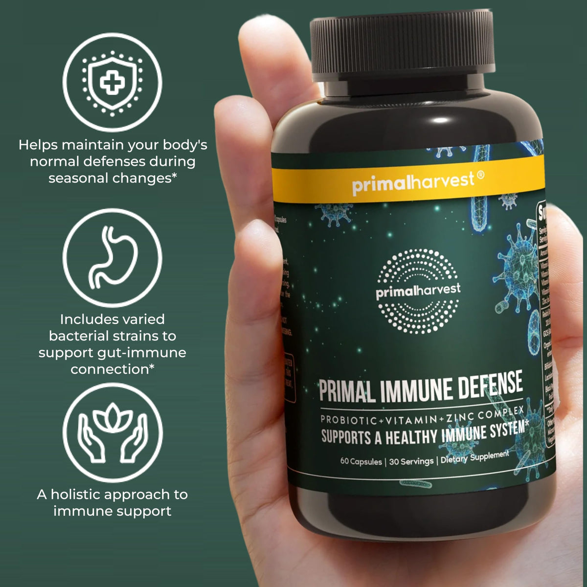 Primal Harvest Immune Defense Daily Supplement - 60 Capsules - image 6