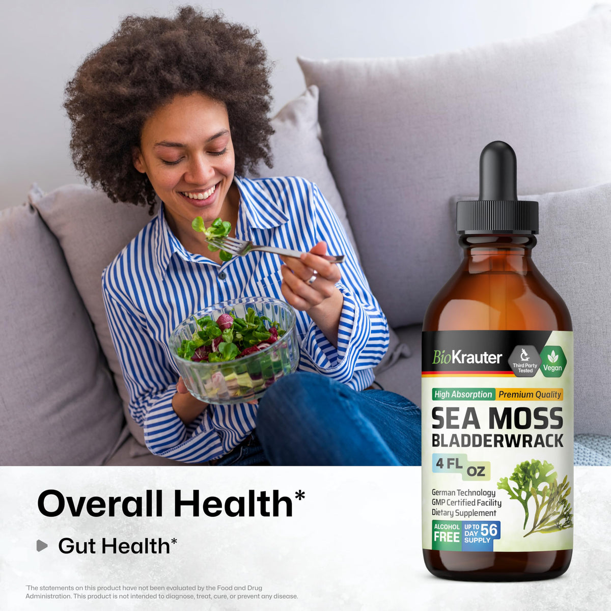 BIO KRAUTER Sea Moss Seaweed Supplement Drops - 4 Fl Oz - image 2