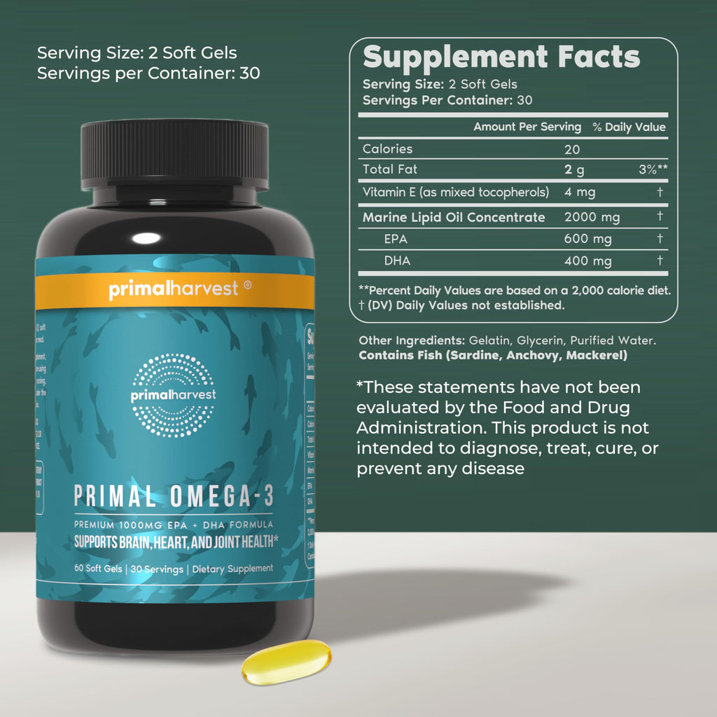 Primal Harvest Omega-3 Daily Supplement - 60 Softgels - image 2