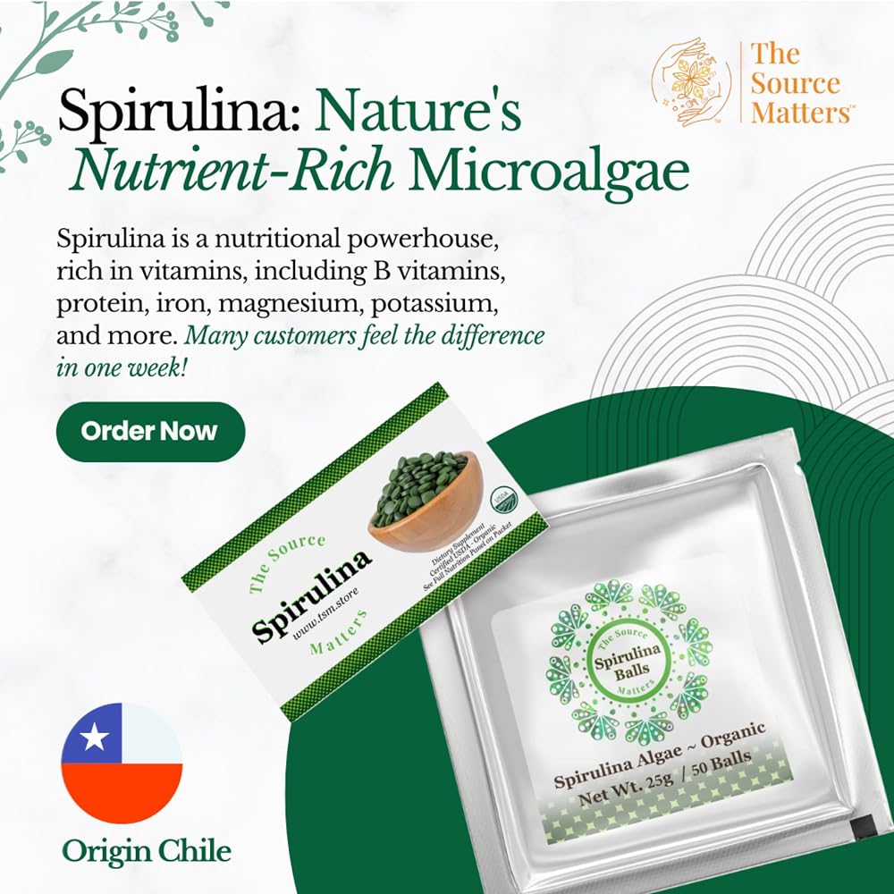 The Source Matters Organic Spirulina Tablets - 50 Tablets - image 3