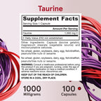 Jarrow Formulas Taurine 1000 mg Amino Acid - 100 Capsules - image 6