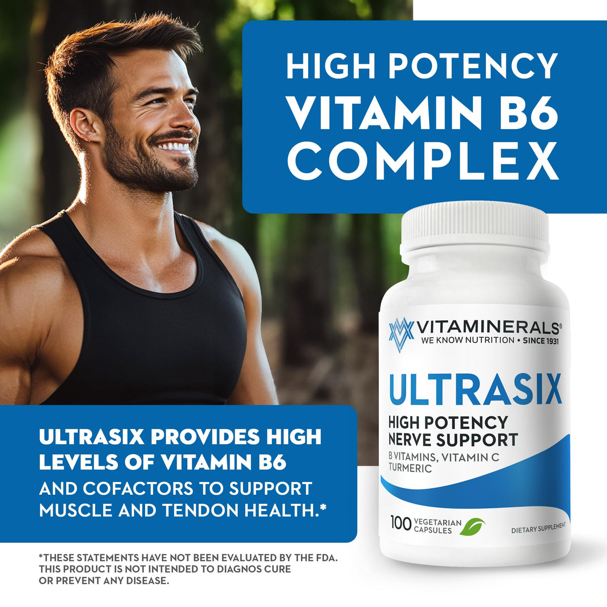 Vitaminerals 56 Ultrasix Nerve Energy Immune Support - 100 Vegetarian Capsules - image 2