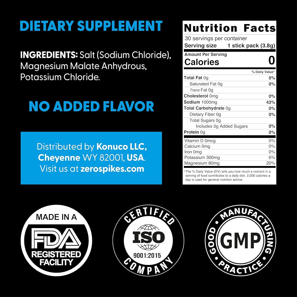 Zerospike No Sugar Electrolytes Powder Packets