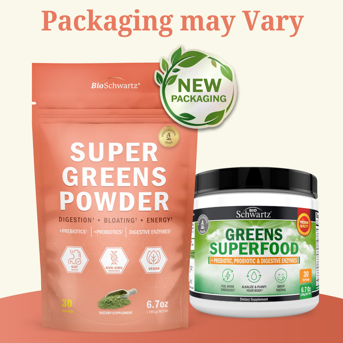 BioSchwartz Super Greens Powder with Probiotics & Enzymes - 6.7 oz - image 2