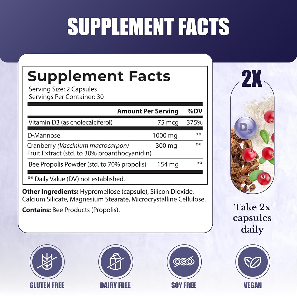 NATION HEALTH MD UroBliss UTI Supplements - 60 Capsules - image 2
