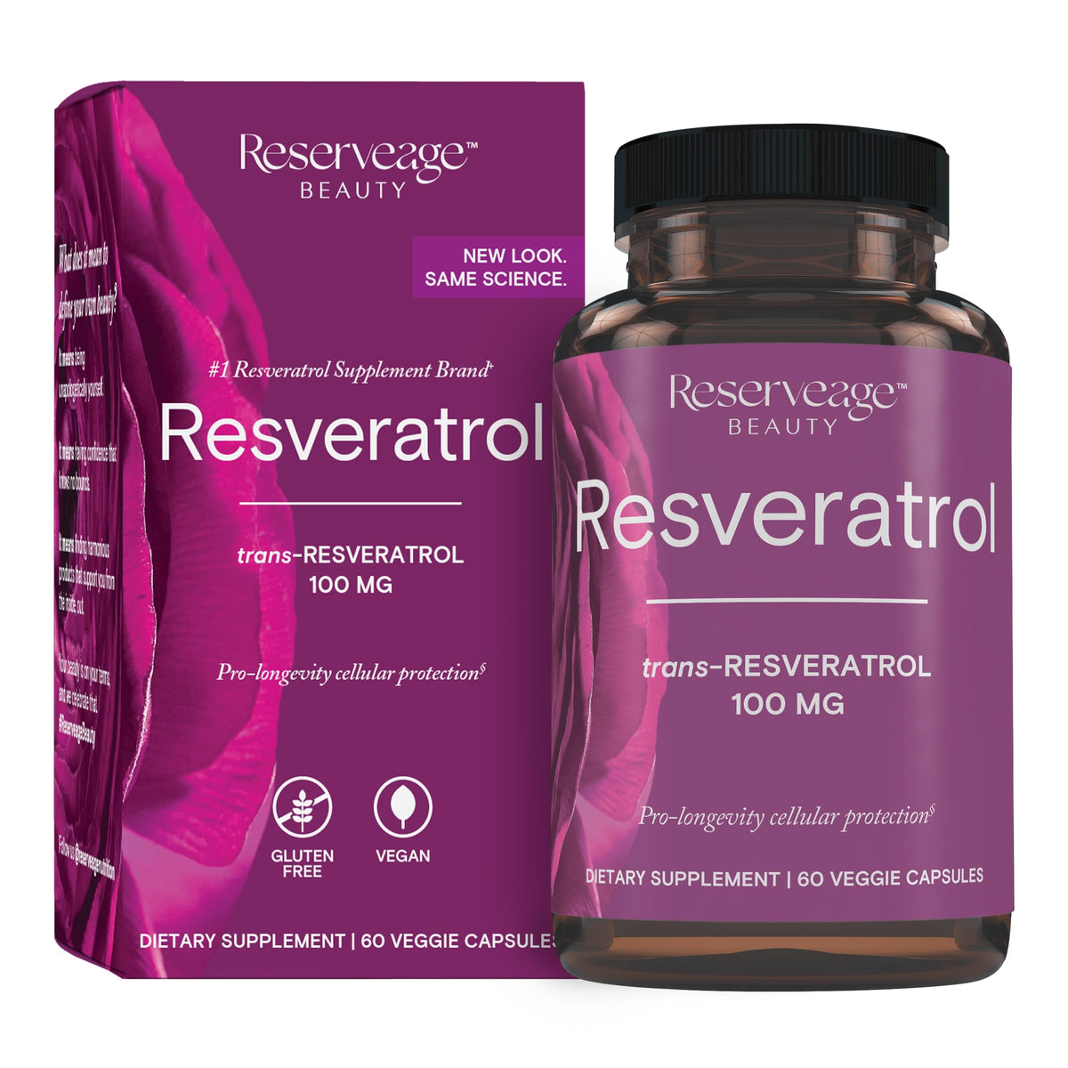 Reserveage Nutrition Resveratrol 100 mg Antioxidant - 60 Capsules