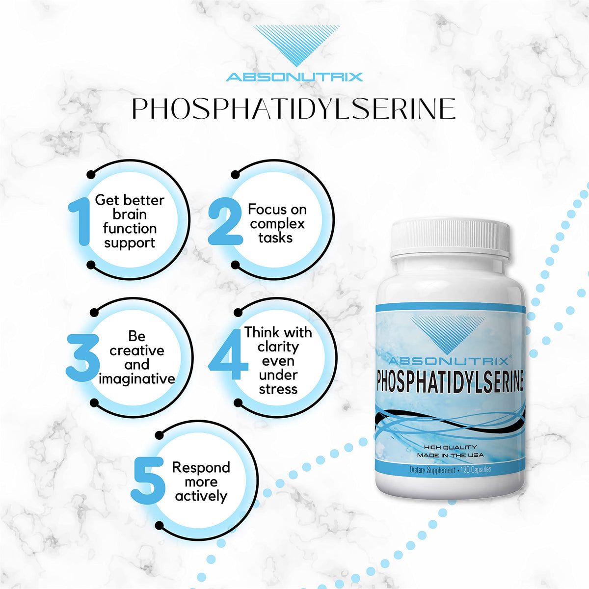 Absonutrix Phosphatidylserine 515 mg Brain Support - 120 Capsules - image 4