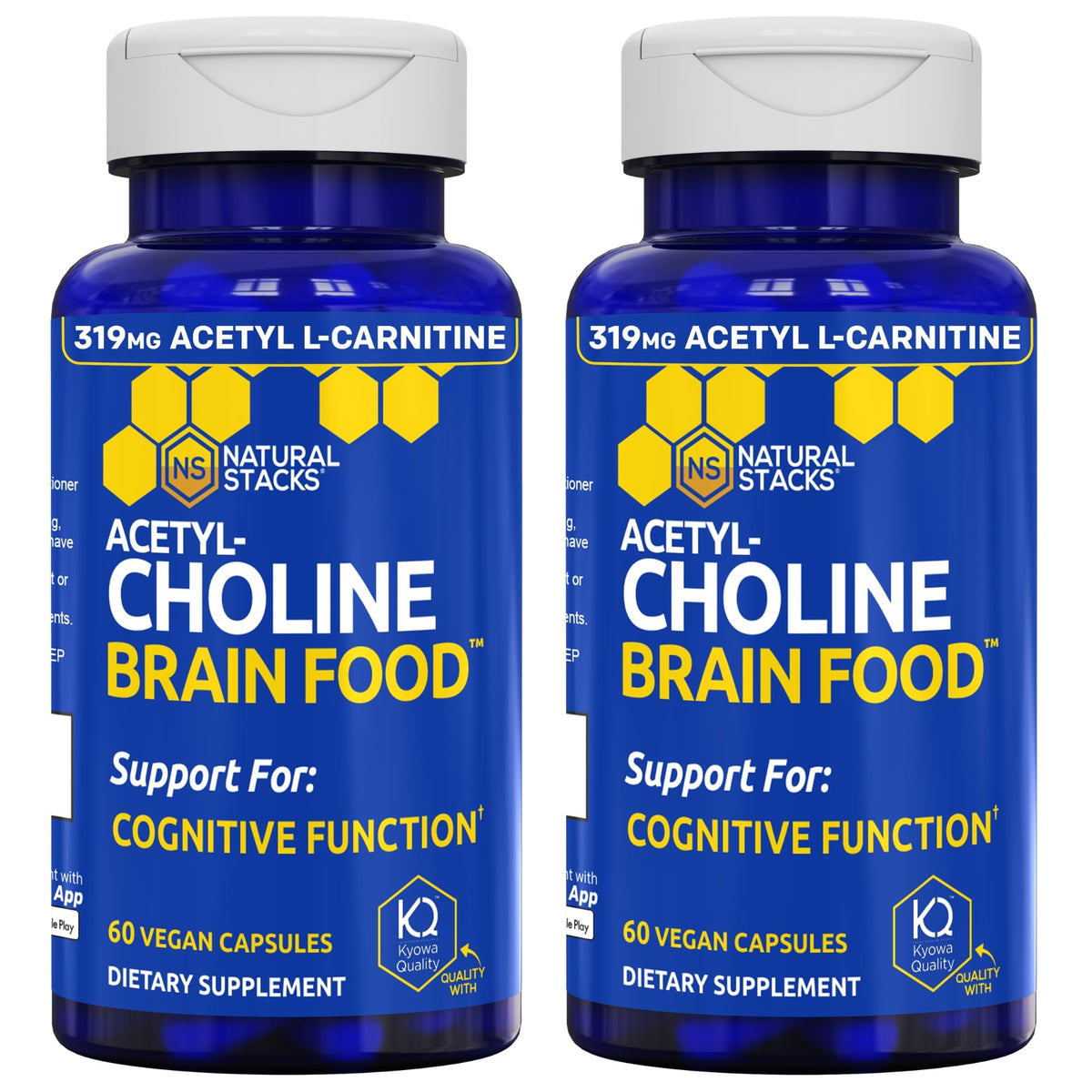 Natural Stacks Acetylcholine Brain Food with Alpha GPC - 120 Capsules